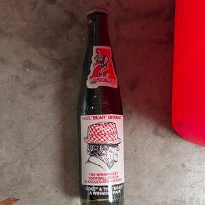 Crimson Tide Coke Bottle with Paul 'Bear' Bryant Design